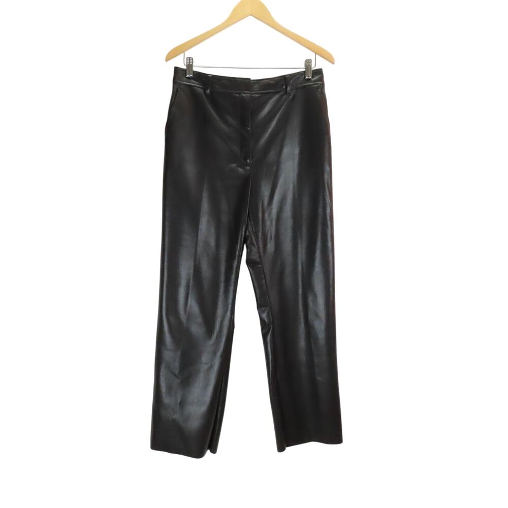 Aritizia Babaton Leather Pants Womens sz 12 Vegan Faux Straight Leg Hi Rise Lux